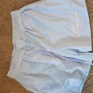 Vision Mesh Light Blue Workout Shorts Size Medium